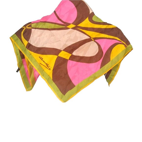 Vtg. Scarf Arnoldis? Retro Optic Psychedlic Japan 25.5" X 26" (Almost) READ - Picture 2 of 12